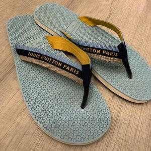 Louis Vuitton Light Blue and Yellow Sandals